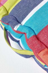 Homescapes Cotton Multicoloured Stripe Floor Cushion - Size: 40 cm x 40 cm - thumbnail 4