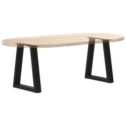 Berkfield Home Dining Table Legs V-Shape 2 pcs Black 28x(42-43.3) cm Steel - thumbnail 8