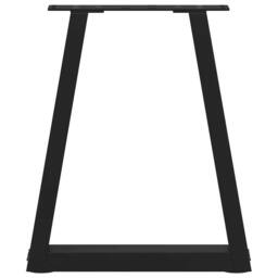 Berkfield Home Dining Table Legs V-Shape 2 pcs Black 28x(42-43.3) cm Steel - thumbnail 5