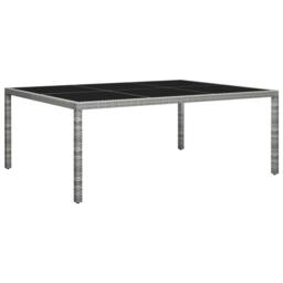 Berkfield Home Outdoor Dining Table Grey 200x150x74 cm Poly Rattan - Size: 200 x 150 x 74 cm - thumbnail 2