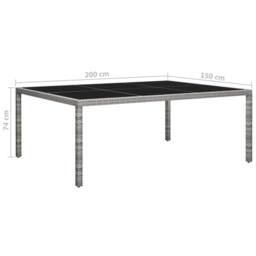 Berkfield Home Outdoor Dining Table Grey 200x150x74 cm Poly Rattan - Size: 200 x 150 x 74 cm - thumbnail 5