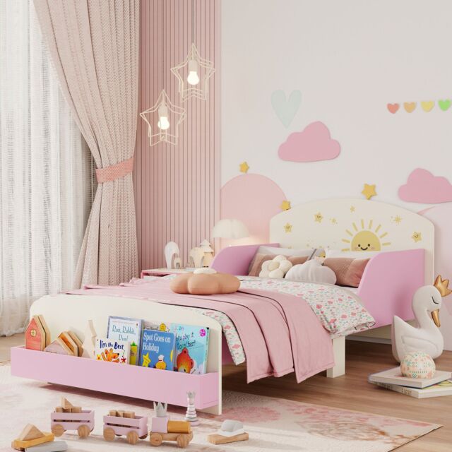AIYAPLAY Toddler Bed, Themed Kids Bed Frame with Storage in Pink - image 1