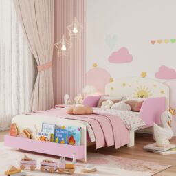 AIYAPLAY Toddler Bed, Themed Kids Bed Frame with Storage in Pink - thumbnail 1