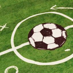 Berkfield Home Kids' Rug Green 160x230 cm Football Field Washable Anti Slip - Size: 100 cm diameter - thumbnail 7