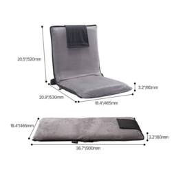 SPETLEK Floor Chair with Back Support Folding Floor Chair in Grey - thumbnail 2