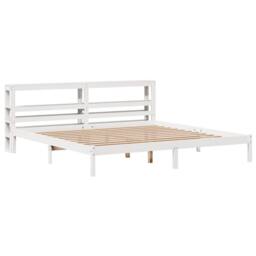 Berkfield Home Beautiful Bed Frame without Mattress White 180x200 cm Super King - thumbnail 1