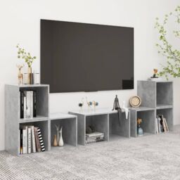 Berkfield Home 6 Piece TV Cabinet Set Concrete Grey Engineered Wood - thumbnail 1