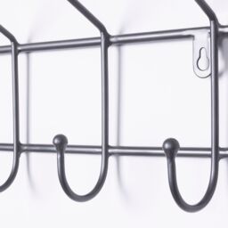 Charles Bentley Charnwood Contemporary Ten Hook Dark Grey Mounted Iron Coat Rack Inside/Outside - thumbnail 4