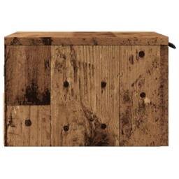 Berkfield Home Wall-mounted Bedside Cabinet Old Wood 34x30x20 cm in Brown - Size: 34 x 30 x 20 cm - thumbnail 6