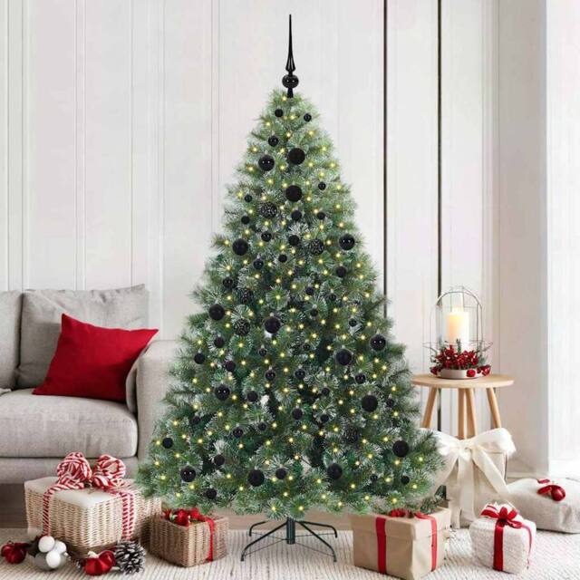 Berkfield Home Artificial Christmas Tree with 300 LEDs Green 180 cm PE & PVC - image 1