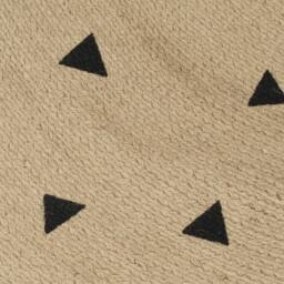 Berkfield Home Handmade Rug Jute with Triangle Print 90 cm in Natural - Size: Medium - thumbnail 4