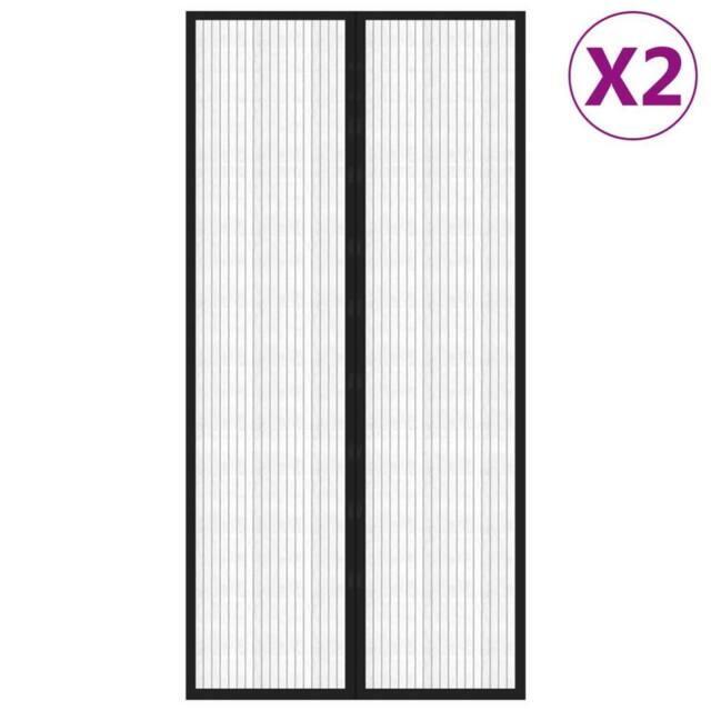 Berkfield Home Insect Door Curtains 2 pcs with Magnet Blocks Black 220x100 cm - image 1