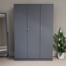 Home Discount Vida Designs Riano 3 Door Wardrobe Storage Organizer in Grey - thumbnail 4