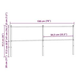 Berkfield Home Headboard Brown Oak 190 cm Engineered Wood & Steel - thumbnail 7