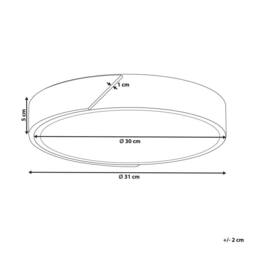 Wyld and Coco Round Ceiling Lamp Grey Steel Light Wood Effect Accent - thumbnail 3