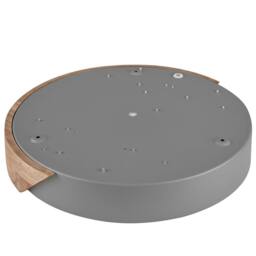 Wyld and Coco Round Ceiling Lamp Grey Steel Light Wood Effect Accent - thumbnail 5