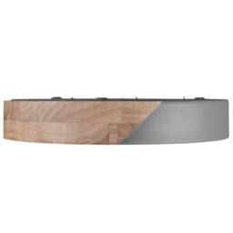 Wyld and Coco Round Ceiling Lamp Grey Steel Light Wood Effect Accent - thumbnail 4