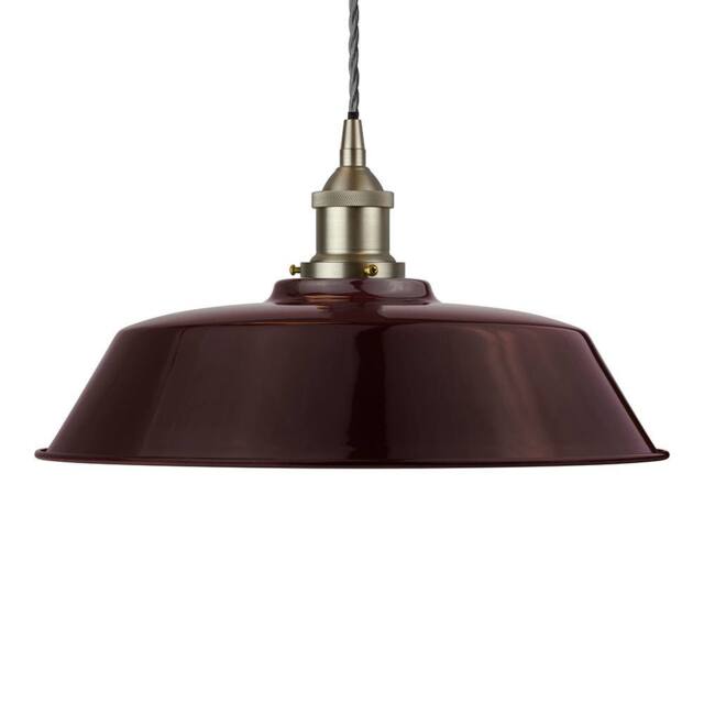 SE Home Burgundy Red Chancery Pendant Light - Brushed Chrome - Grey Twisted - image 1