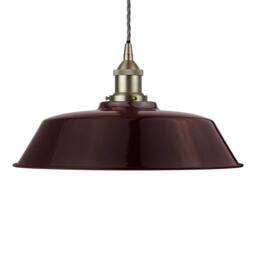 SE Home Burgundy Red Chancery Pendant Light - Brushed Chrome - Grey Twisted - thumbnail 1
