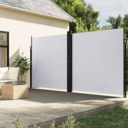 Berkfield Home Retractable Side Awning White 200x1000 cm - thumbnail 2