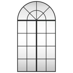 Berkfield Home Wall Mirror Black 60x110 cm Arch Iron - thumbnail 3
