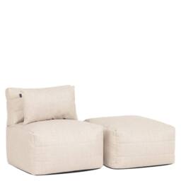 icon 2pcs Noa Bean Bag, 1x Recliner, 1x Slab, Outdoor Woven Natural - thumbnail 3