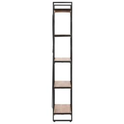 Berkfield Home 5-Tier Bookcase 140x30x180 cm Solid Acacia Wood in Brown - Size: 140 x 30 x 180 cm - thumbnail 3