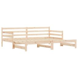 Berkfield Home Beautiful Daybed with Trundle 90x200 cm Solid Wood Pine in Light Tan - thumbnail 1