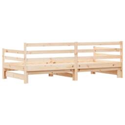 Berkfield Home Beautiful Daybed with Trundle 90x200 cm Solid Wood Pine in Light Tan - thumbnail 7