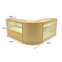 Monstershop Hera LED Shop Counter Set K1200, C1200 & CM60 - Maple in Beige - thumbnail 3