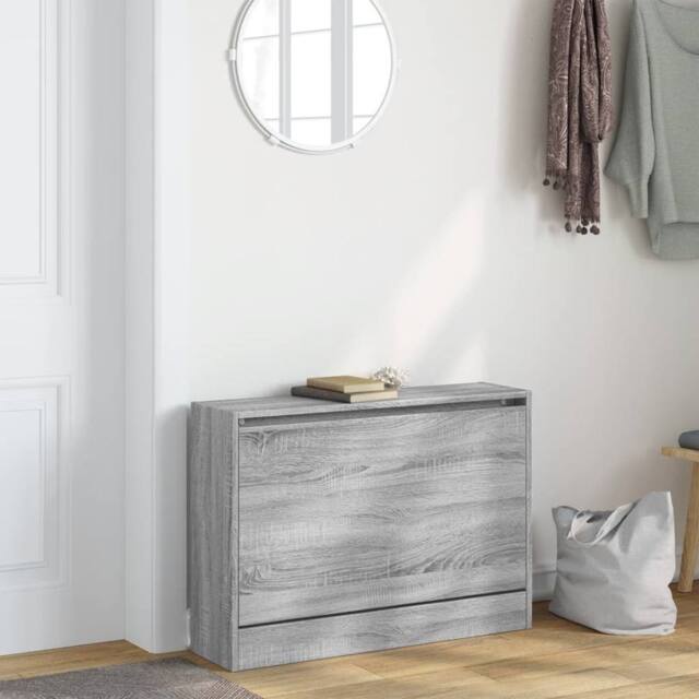 Berkfield Home Shoe Cabinet Grey Sonoma 80x21x57 cm Engineered Wood - Size: 80 x 21 x 57 cm - image 1