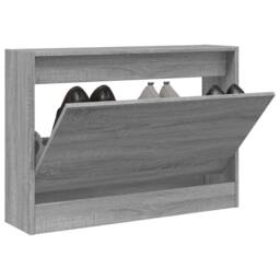 Berkfield Home Shoe Cabinet Grey Sonoma 80x21x57 cm Engineered Wood - Size: 80 x 21 x 57 cm - thumbnail 2