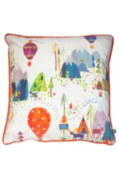 Prestigious Textiles Away We Go Printed Piped Kids Cushion in Orange - Size: 55 cm x 55 cm