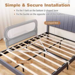 CASART Foldable Toddler Bed Rail 120 cm Long Adjustable Baby Bed Rail Guard in Grey - thumbnail 7