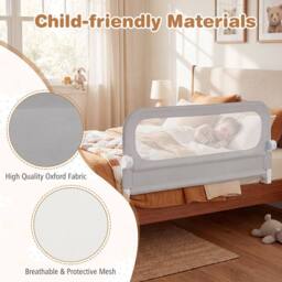 CASART Foldable Toddler Bed Rail 120 cm Long Adjustable Baby Bed Rail Guard in Grey - thumbnail 8