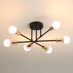 COMELY Vintage Ceiling Lights, 6 Lights Industrial Ceiling Lights, Dia 52cm in Gold - thumbnail 1