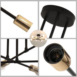 COMELY Vintage Ceiling Lights, 6 Lights Industrial Ceiling Lights, Dia 52cm in Gold - thumbnail 4