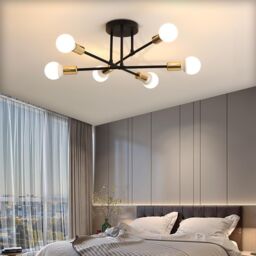 COMELY Vintage Ceiling Lights, 6 Lights Industrial Ceiling Lights, Dia 52cm in Gold - thumbnail 7