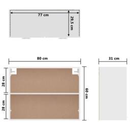 Berkfield Home Hanging Cabinet White 80x31x60 cm Engineered Wood - Size: 80 x 31 x 60 cm - thumbnail 9