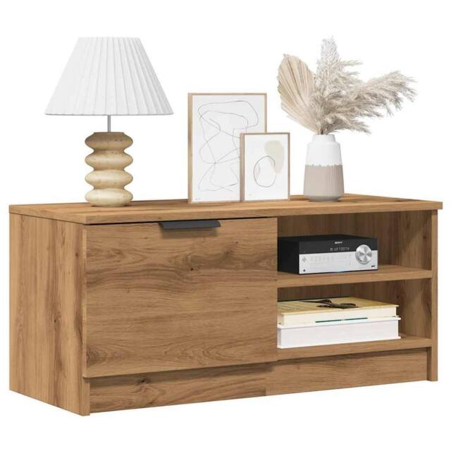 Berkfield Home TV Cabinets 2 pcs Artisan Oak 80x35x36.5 cm Engineered Wood in Brown - image 1