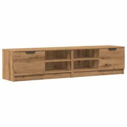 Berkfield Home TV Cabinets 2 pcs Artisan Oak 80x35x36.5 cm Engineered Wood in Brown - thumbnail 2