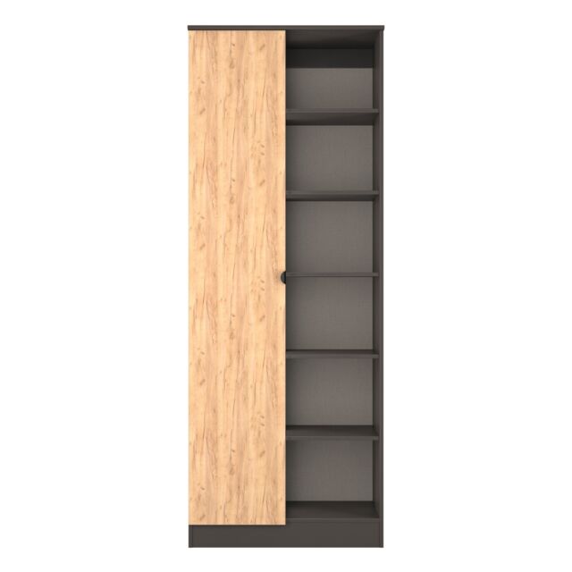 Ready Assembled 2 U Norway Tall 2 Door 1 Drawer Robe (Ready Assembled) in Dark Grey - Size: Large - image 1