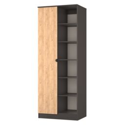 Ready Assembled 2 U Norway Tall 2 Door 1 Drawer Robe (Ready Assembled) in Dark Grey - Size: Large - thumbnail 3