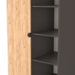 Ready Assembled 2 U Norway Tall 2 Door 1 Drawer Robe (Ready Assembled) in Dark Grey - Size: Large - thumbnail 4