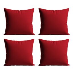 Snug City Waterproof Outdoor Garden Cushion Covers Patio Cushion Cover Cases Square Pack Of 4 in Red - Size: 60 cm x 60 cm