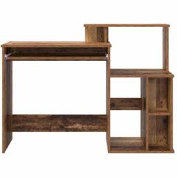 Berkfield Home Desk with Storage Old Wood 120.5x44x88.5 cm Engineered Wood - thumbnail 6
