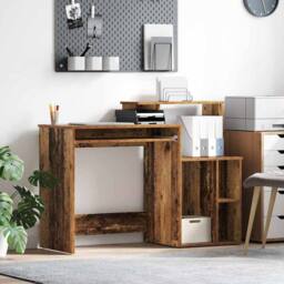 Berkfield Home Desk with Storage Old Wood 120.5x44x88.5 cm Engineered Wood - thumbnail 2