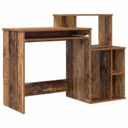 Berkfield Home Desk with Storage Old Wood 120.5x44x88.5 cm Engineered Wood - thumbnail 1