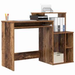 Berkfield Home Desk with Storage Old Wood 120.5x44x88.5 cm Engineered Wood - thumbnail 3