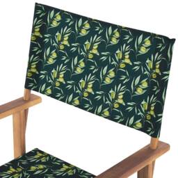 Wyld and Coco Set 2 Folding Director Chairs Acacia Wood Off-White and Olives in Green - thumbnail 5